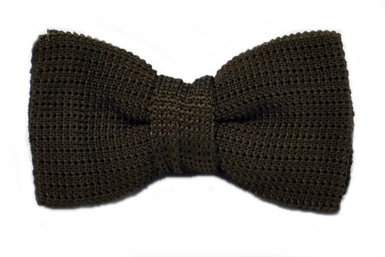 ascot-strickfliege-uni-braun-seide-6-5-cm image 1