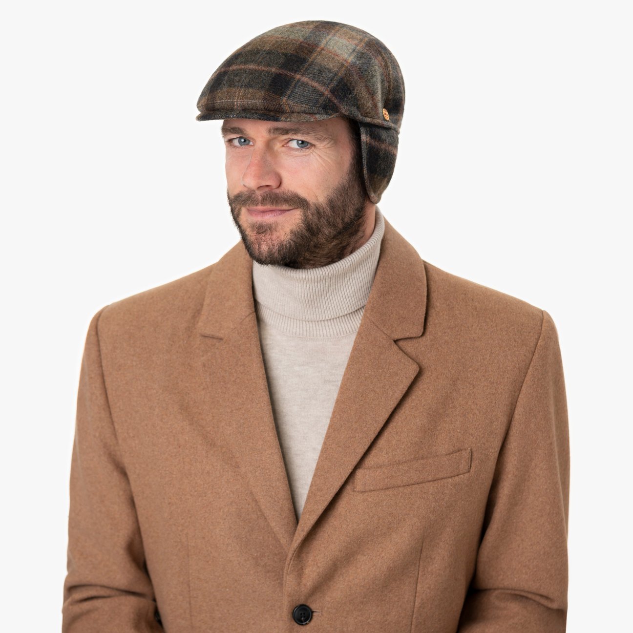 mayser-sidney-plus-british-lambswool-flatcap-herren-schieberm-tze-karo image 2