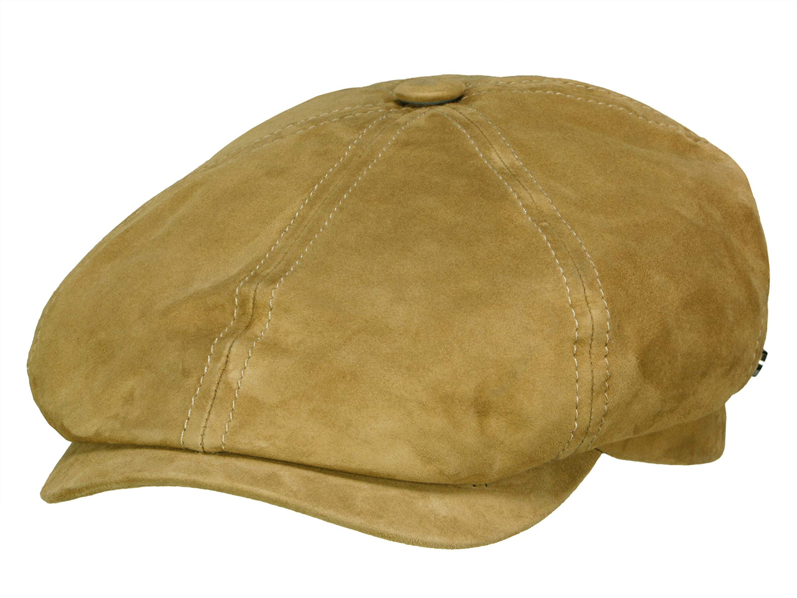 stetson-6-panel-cap-goat-suede-newsboy-flatcap-hellbraun-62-63-cm image 3