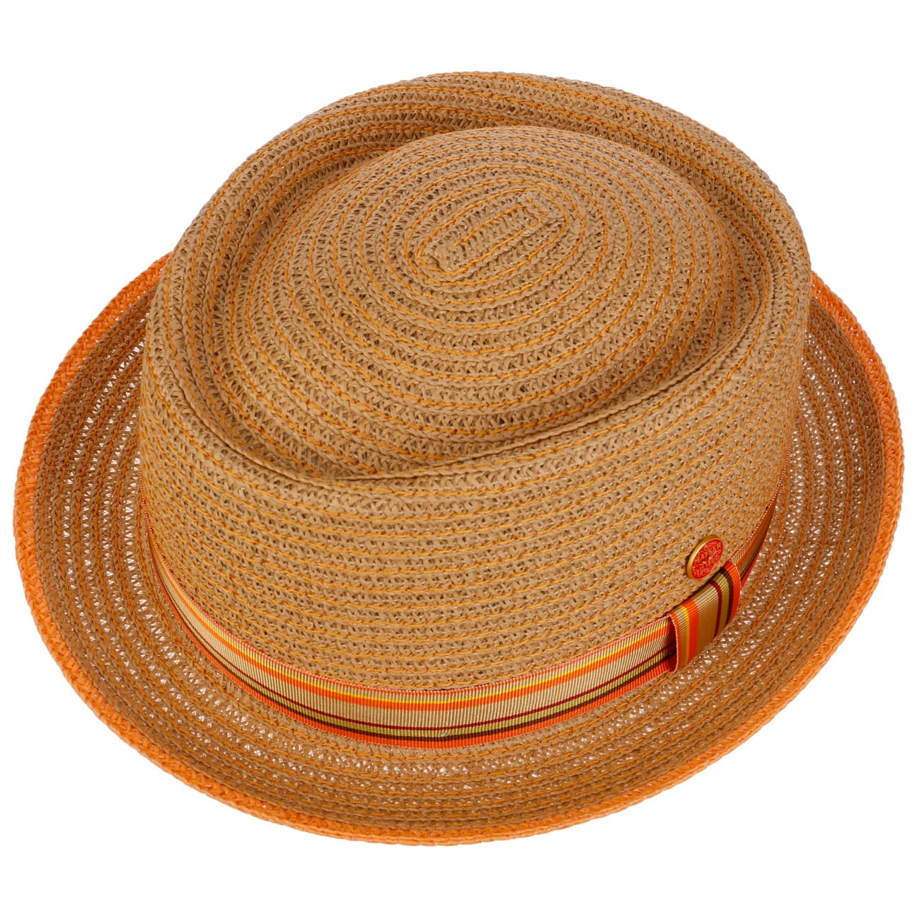 mayser-andy-orange-pork-pie-strohhut image 4