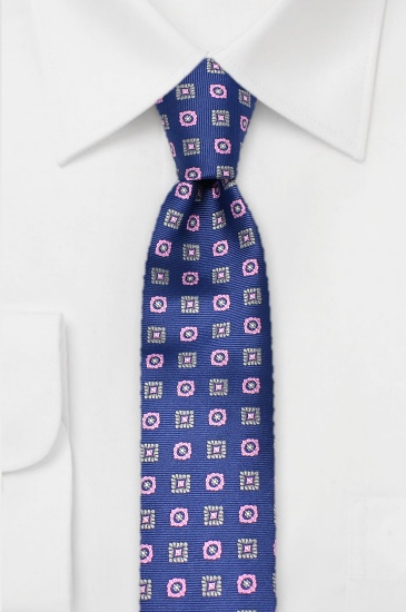 hemley-krawatte-seide-extralang-klassik-dunkelblau-grau-rosa image 1