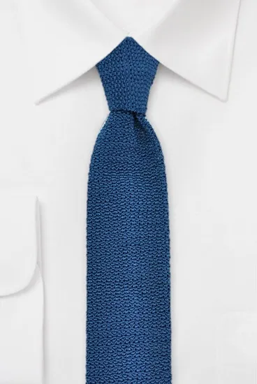 ascot-strickkrawatte-uni-hellmarine-aus-seide-6-cm-x-148-cm image 1