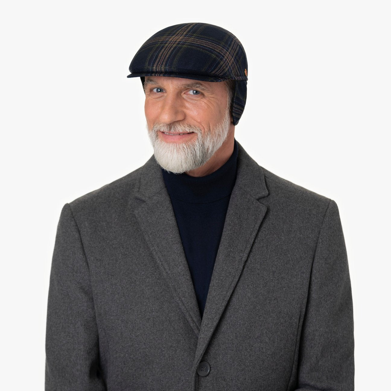mayser-simon-plus-flatcap-mit-ohrenklappen-aus-seide-im-karo image 1