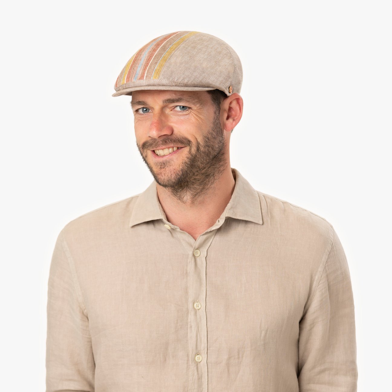 mayser-jasper-stripes-leinencap-flatcap image 1
