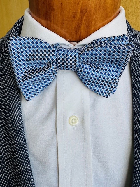 ascot-schleife-jacquard-minimal-design-blau-wei-navy image 1
