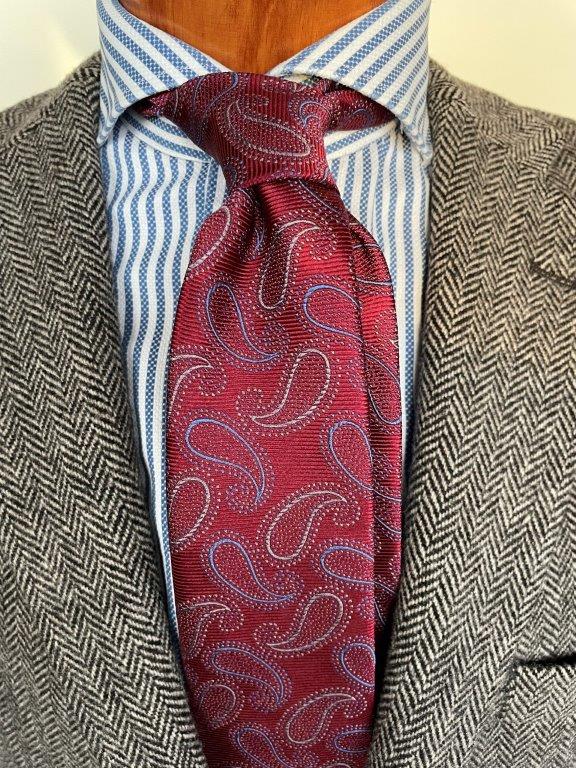 hemley-krawatte-seide-paisley-rot-blau-grau-jacquard-7-5-x-145-cm image 1