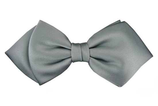 ascot-schleife-uni-satin-napoli-fliege-aus-seide-in-silber-spitz-6-cm image 1