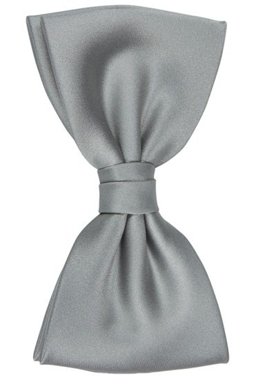 hemley-fliege-seide-satin-wien-uni-silber-verstellbar image 1