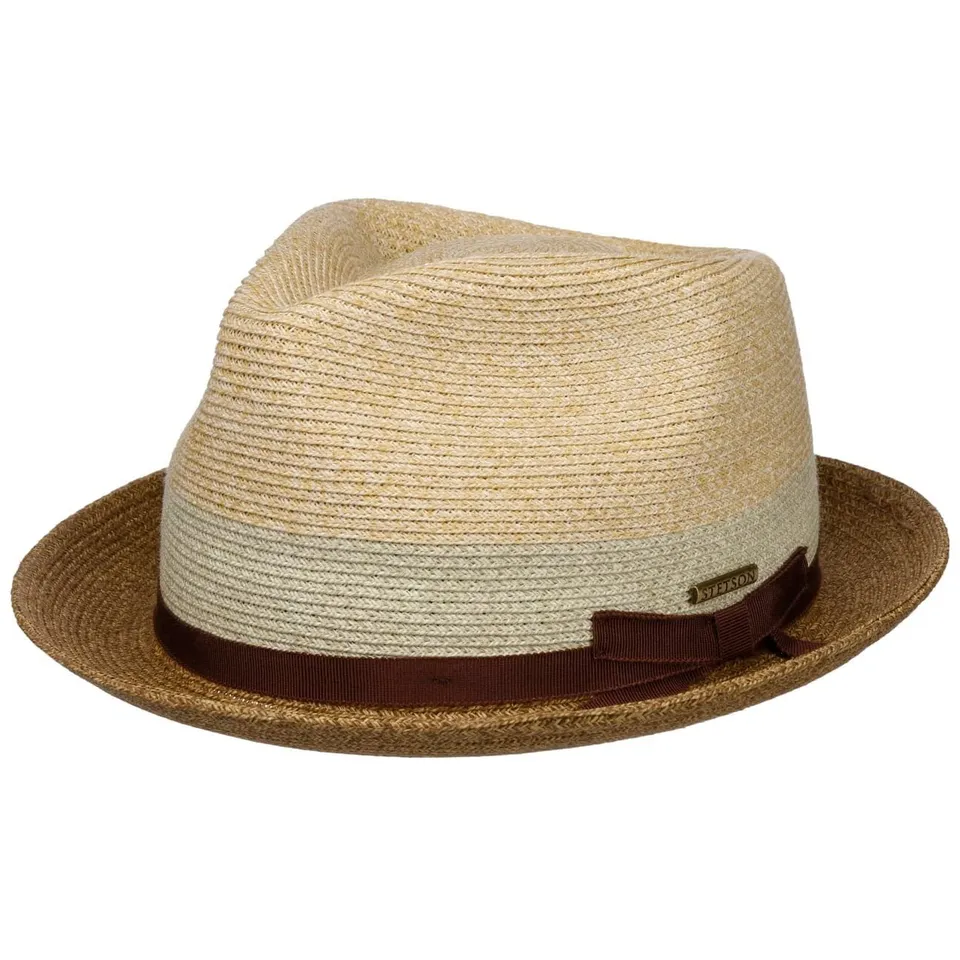 stetson-contrast-brim-player-toyo-strohhut-zweifarbiger-hut-mit-diamond-krone-uv image 1