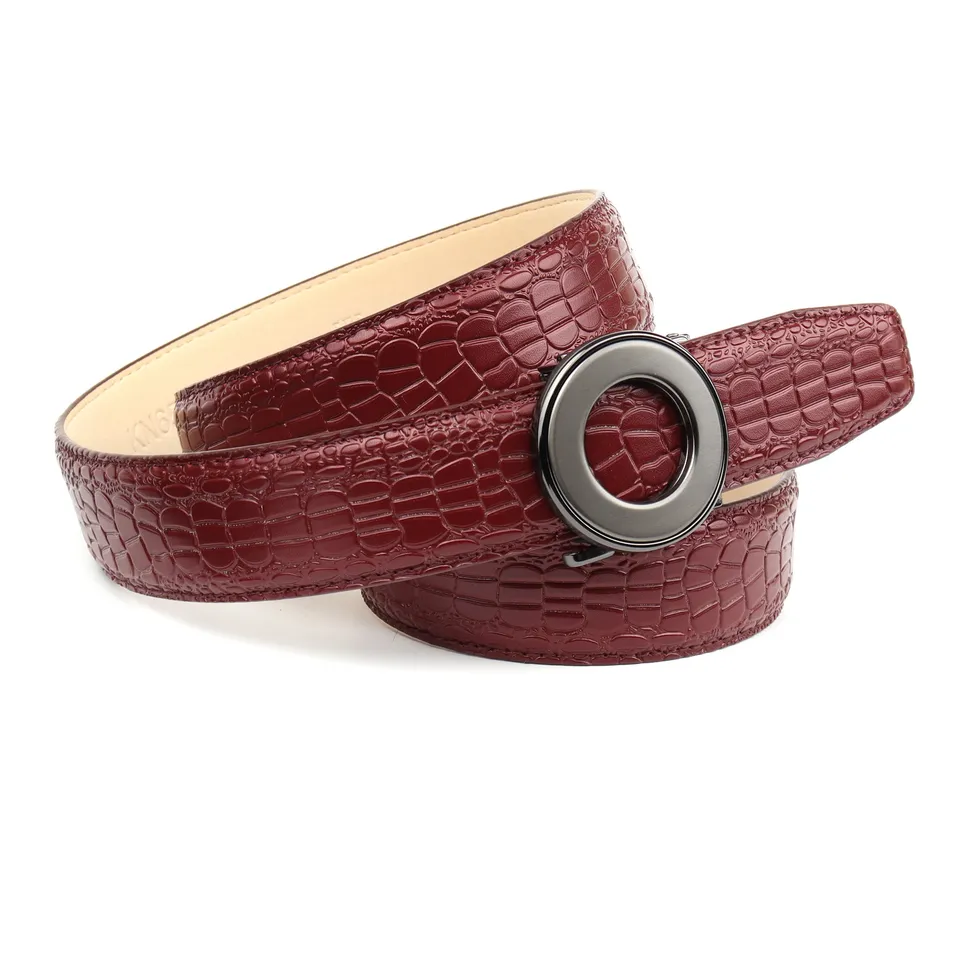 anthoni-crown-damen-lederg-rtel-3mrka65-automatik-3-5-cm-dunkelrot-kroko-schlie- image 1