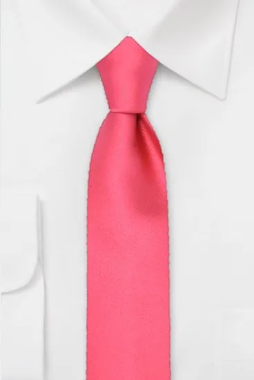 ascot-krawatte-uni-satin-koralle-aus-seide-7-5-cm-x-150-cm image 1