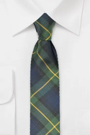 ascot-krawatte-karomuster-dress-gordon-blau-gr-n-gelb-seide image 1