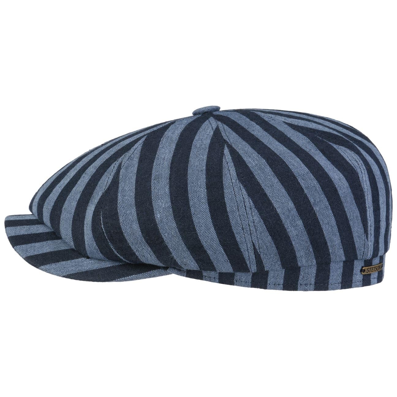 stetson-hatteras-flatcap-100-leinen-made-in-eu-streifen image 1