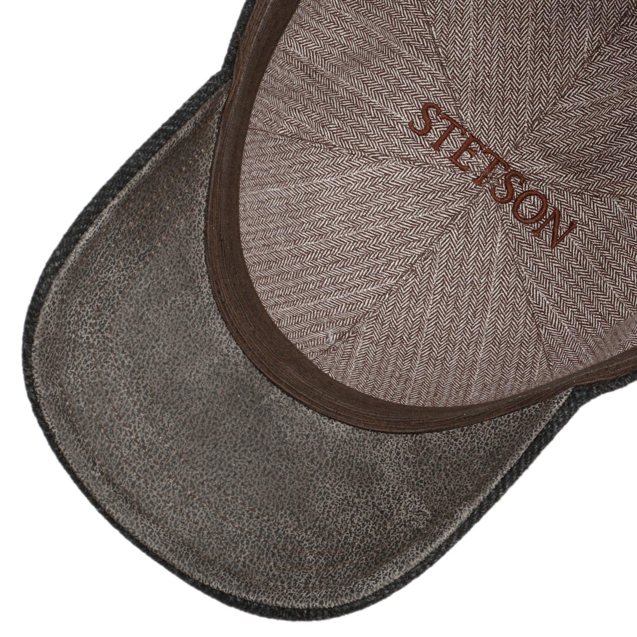 stetson-plano-wool-cap-herren-baseballcap-herringbone-mit-leder-schirmunterseite image 4