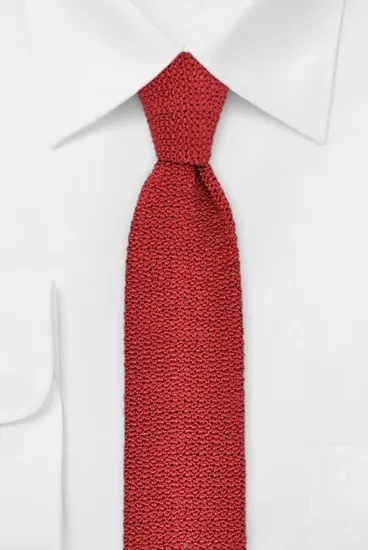 ascot-strickkrawatte-uni-grenat-aus-seide image 1