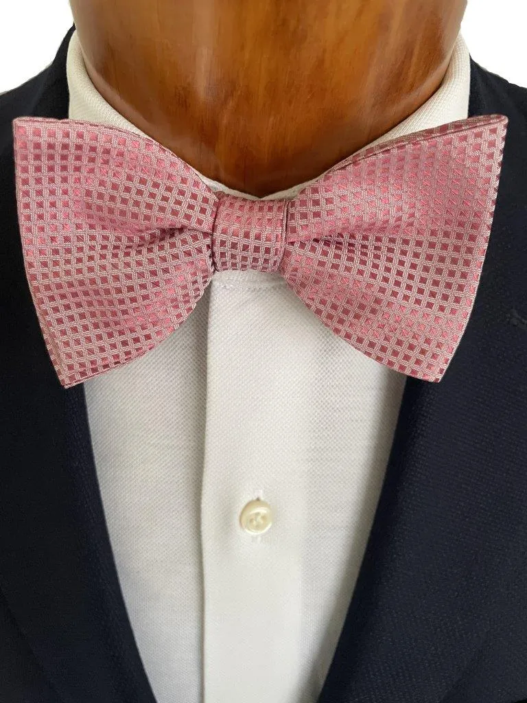 hemley-schleife-seide-festlich-kleingemustert-rosa-zum-selbstbinden image 1