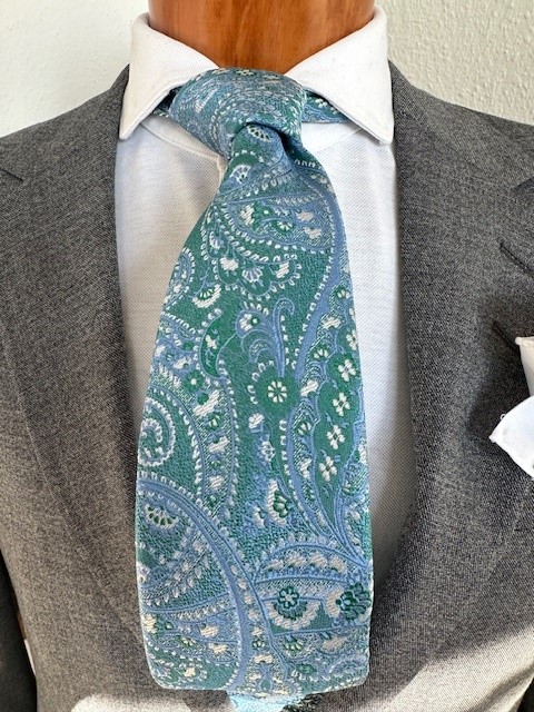 ascot-seidenkrawatte-paisley-light-green-sky-7-8-x-150-cm image 1