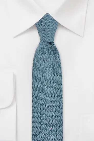hemley-strickkrawatte-seide-uni-mittelblau-6-cm-x-148-cm image 1
