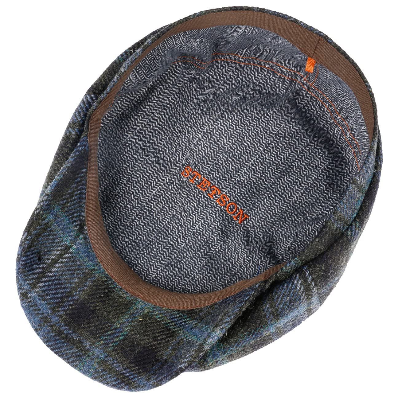 stetson-hatteras-classic-wool-check-flatcap-herren-blau-62-cm image 3