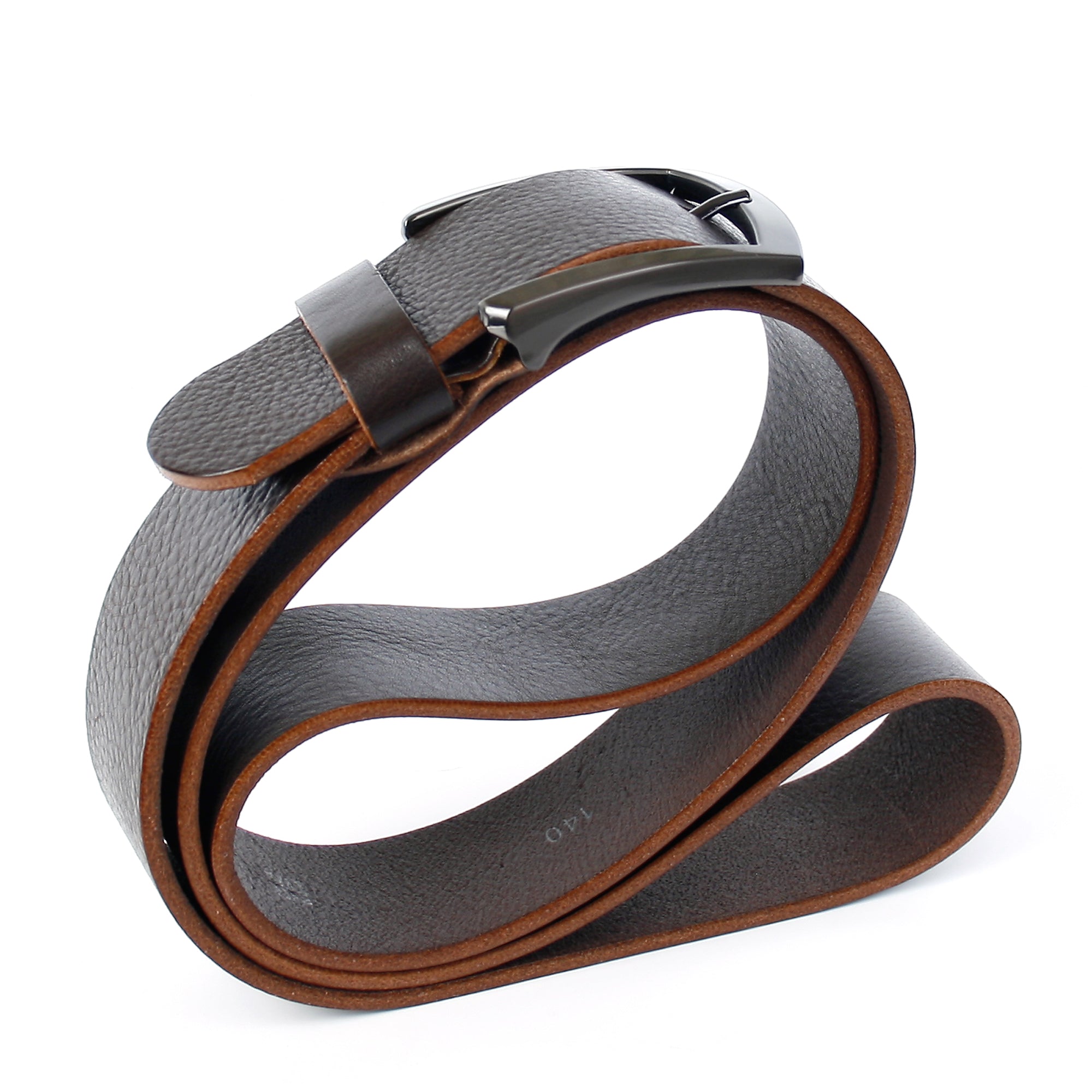 anthoni-crown-denim-g-rtel-dunkelbraun-vollleder-4-cm-matte-schwarze-schlie-e image 4