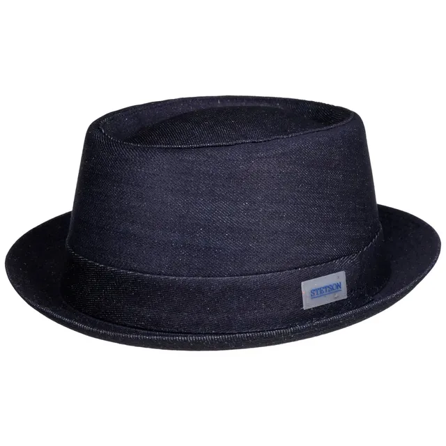 stetson-sustainable-denim-pork-pie-hut-made-in-italy image 1