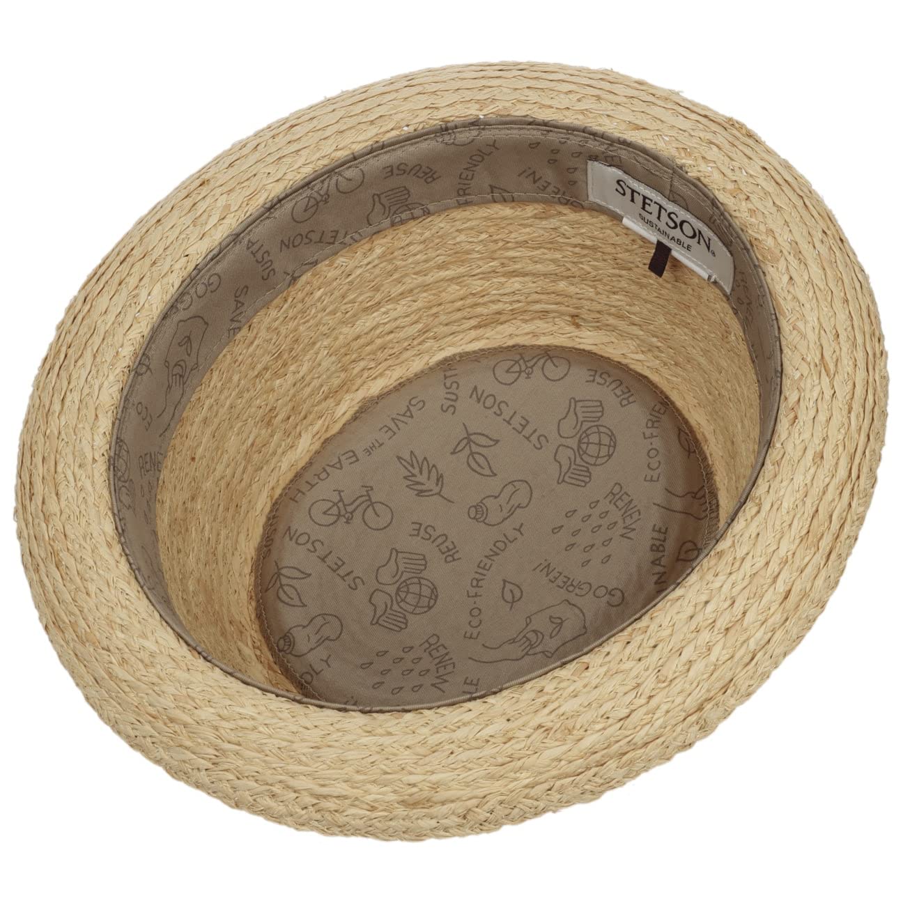 stetson-vilco-sustainable-pork-pie-strohhut-natur-aus-raffiastroh image 3