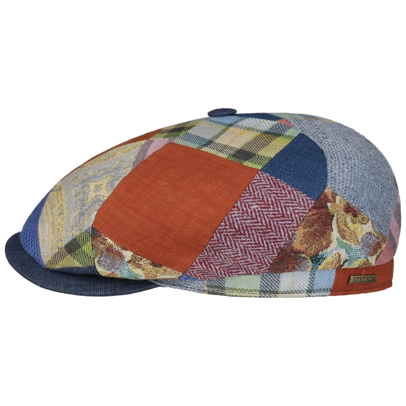 stetson-patchwork-181-6-teilige-flatcap-aus-leinen-seide-baumwolle-f-r-herren image 1