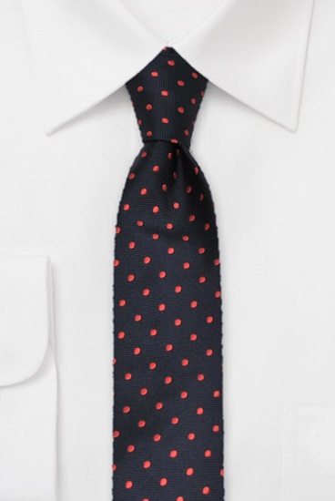 ascot-krawatte-tupfen-marine-rot-100-seide-7-5-cm-x-150-cm image 1