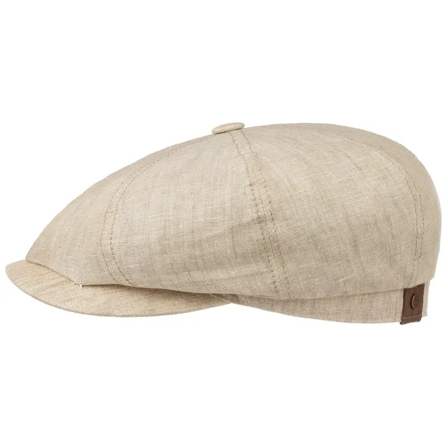 stetson-leinen-hatteras-zeitungsjungen-kappe-herren-grau-newsboy-cap-sommer image 1