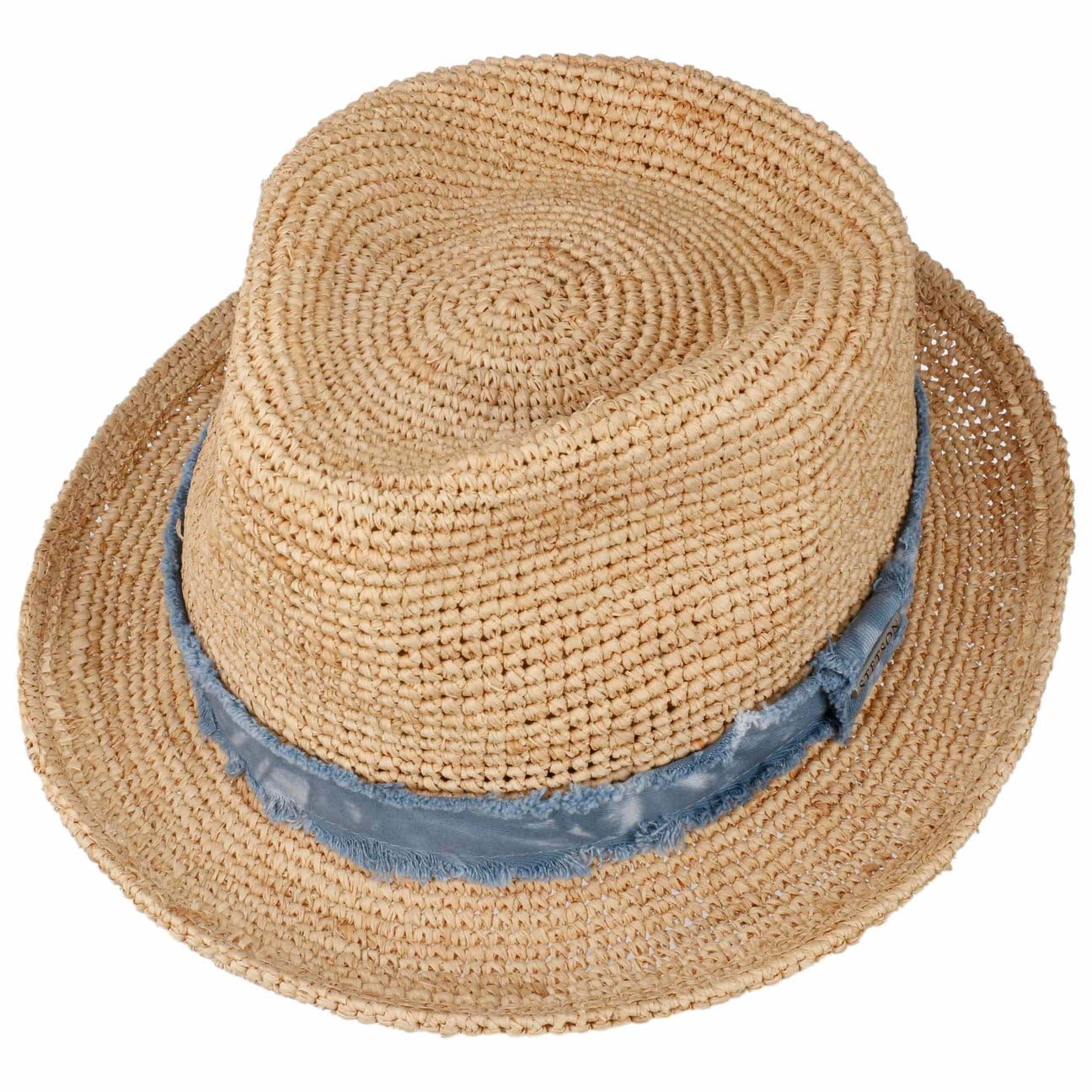 stetson-stratoliner-crochet-raffia-fedora-player-sonnenhut-jeans-band image 4