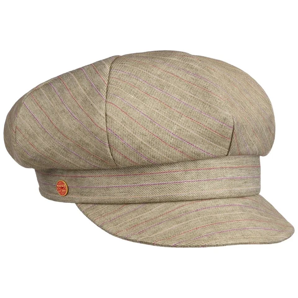 mayser-anja-stripes-leinen-ballonm-tze-damen-baker-boy image 1