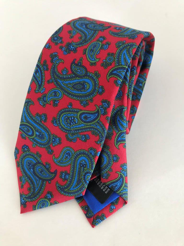 ascot-seidenkrawatte-paisley-rot-blau-gr-n-7-5-cm-x-150-cm image 1