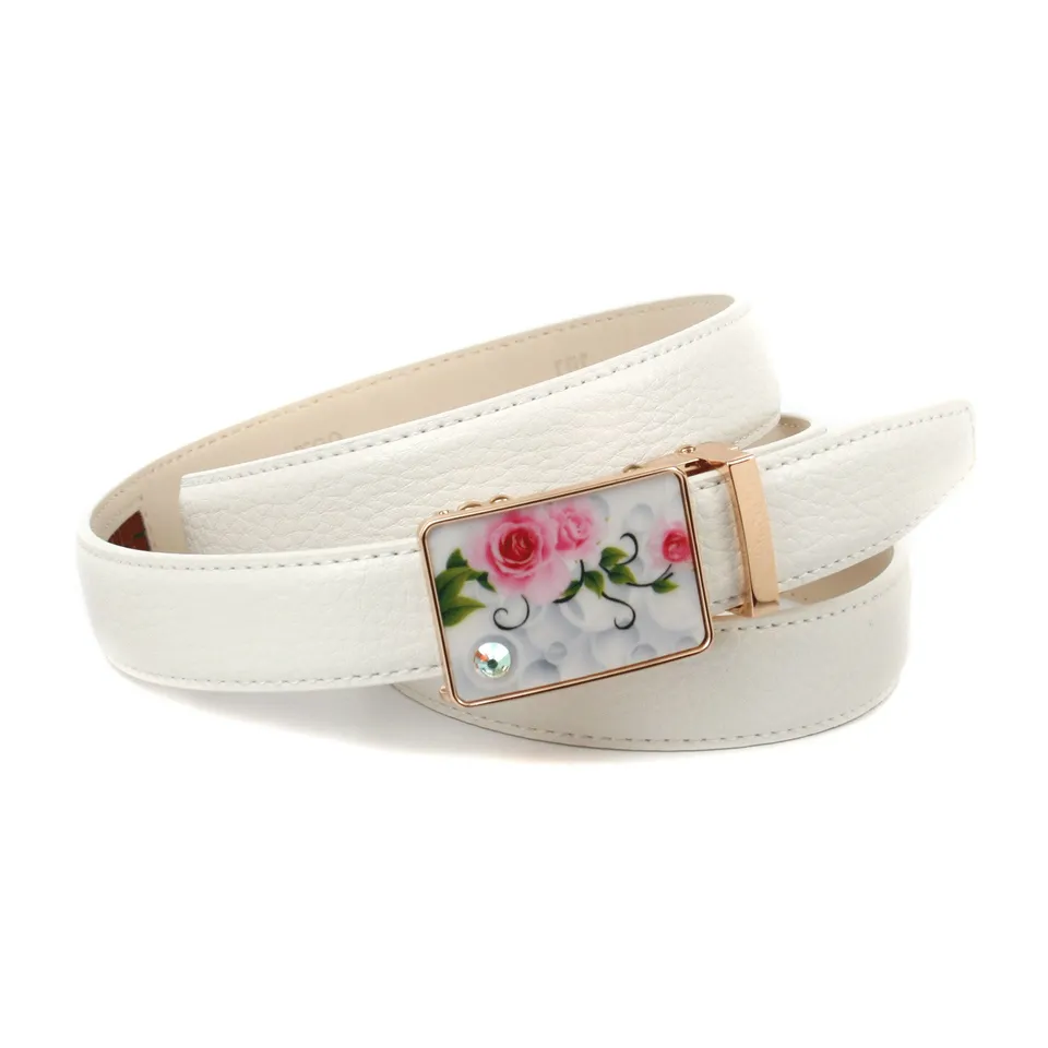 anthoni-crown-damen-automatik-g-rtel-2-5-cm-gold-blumen-sommer image 1