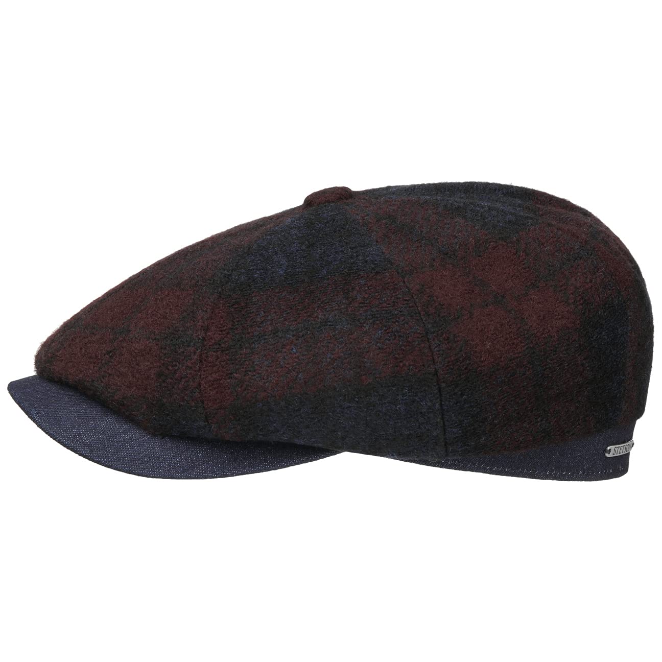 stetson-hatteras-denim-edge-flatcap-herren-braun-blau-59-cm image 1