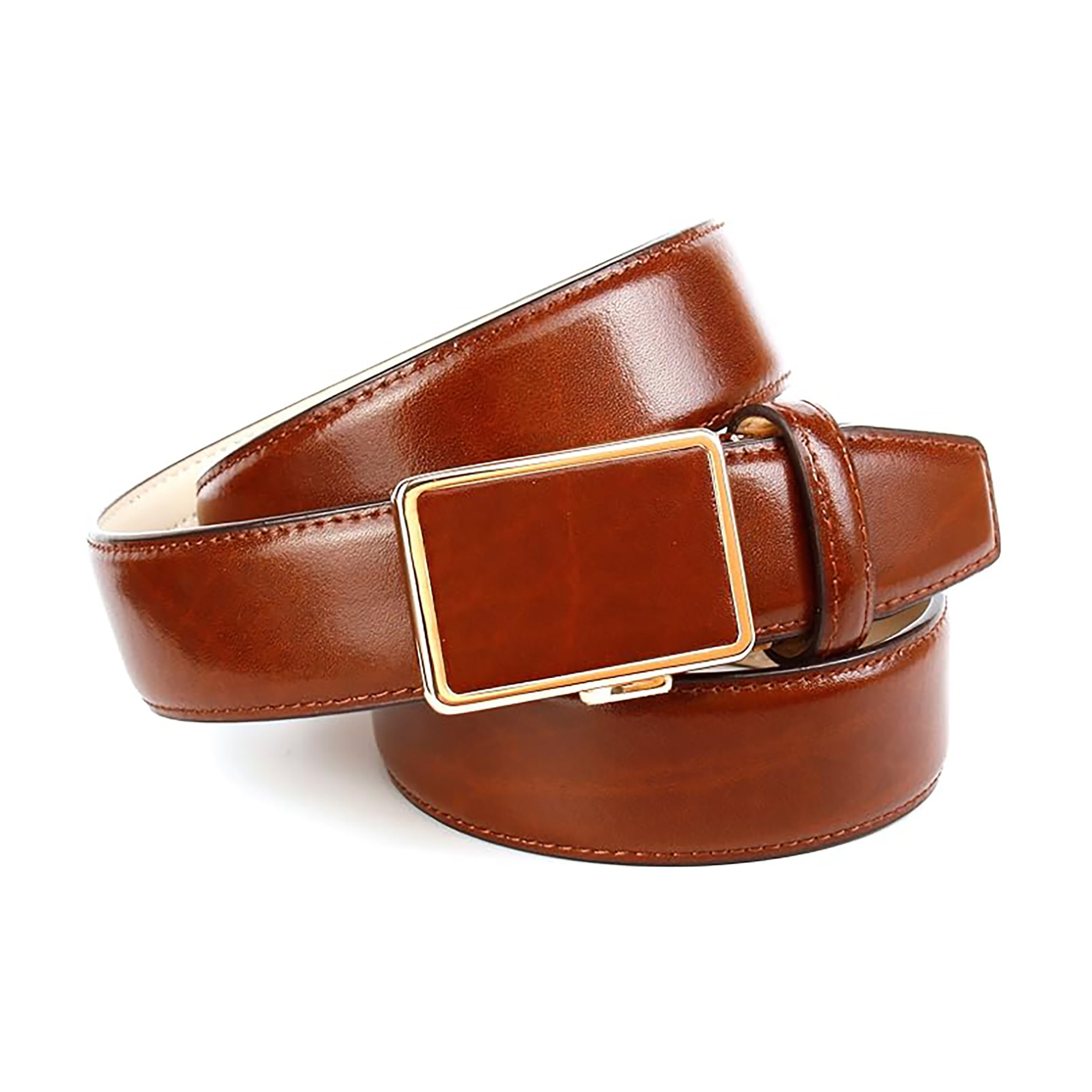 anthoni-crown-herren-lederg-rtel-cognac-automatik-gold-47114-3-5-cm-echtleder image 1