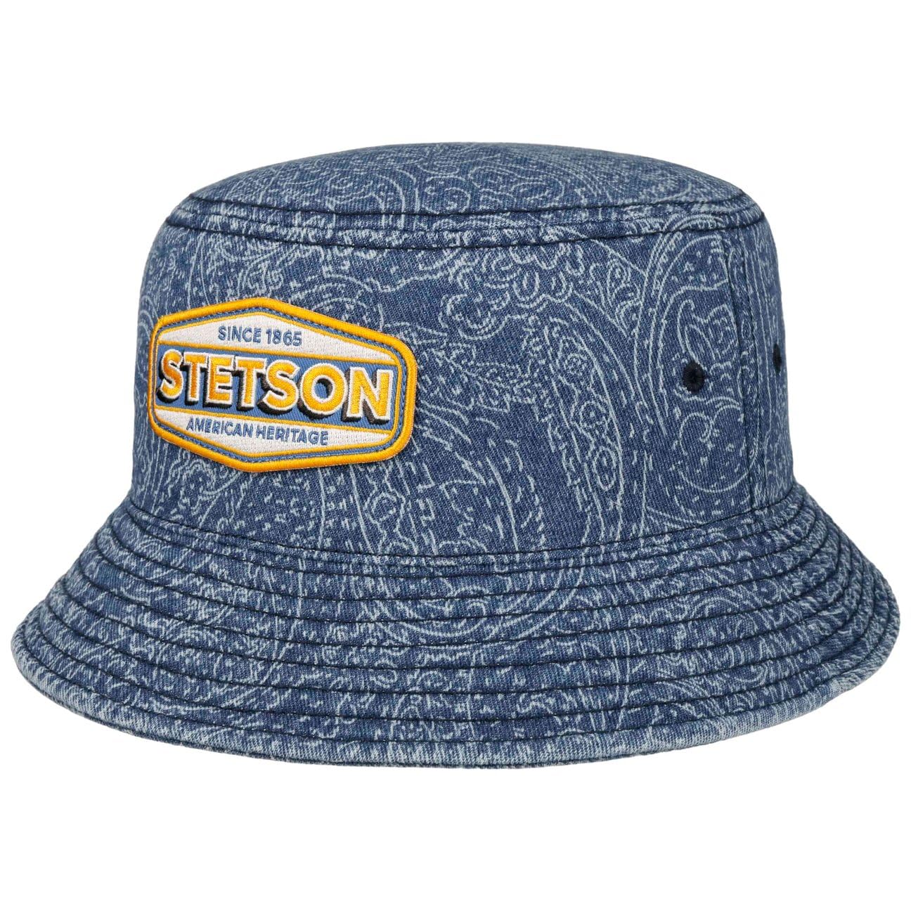 stetson-paisley-logo-bucket-hat-baumwollhut-packable-damen-und-herren image 1