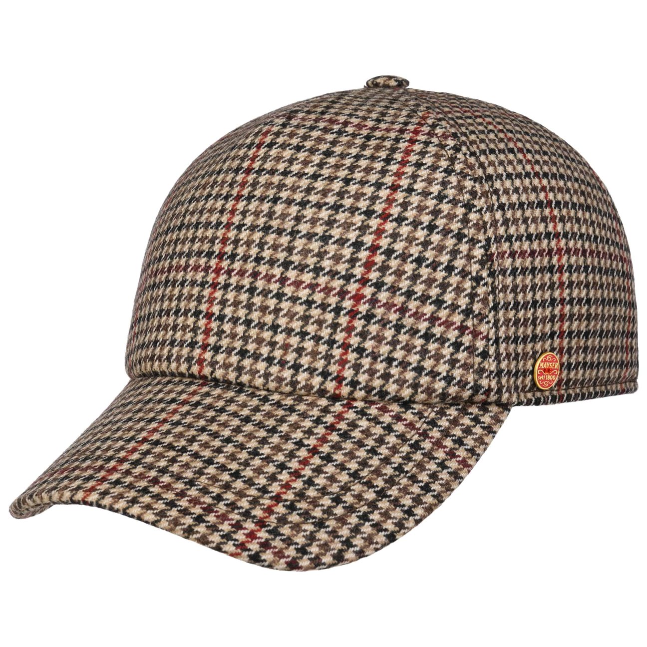 mayser-british-houndstooth-cap-baseballcap-wollmischung-strapback image 1