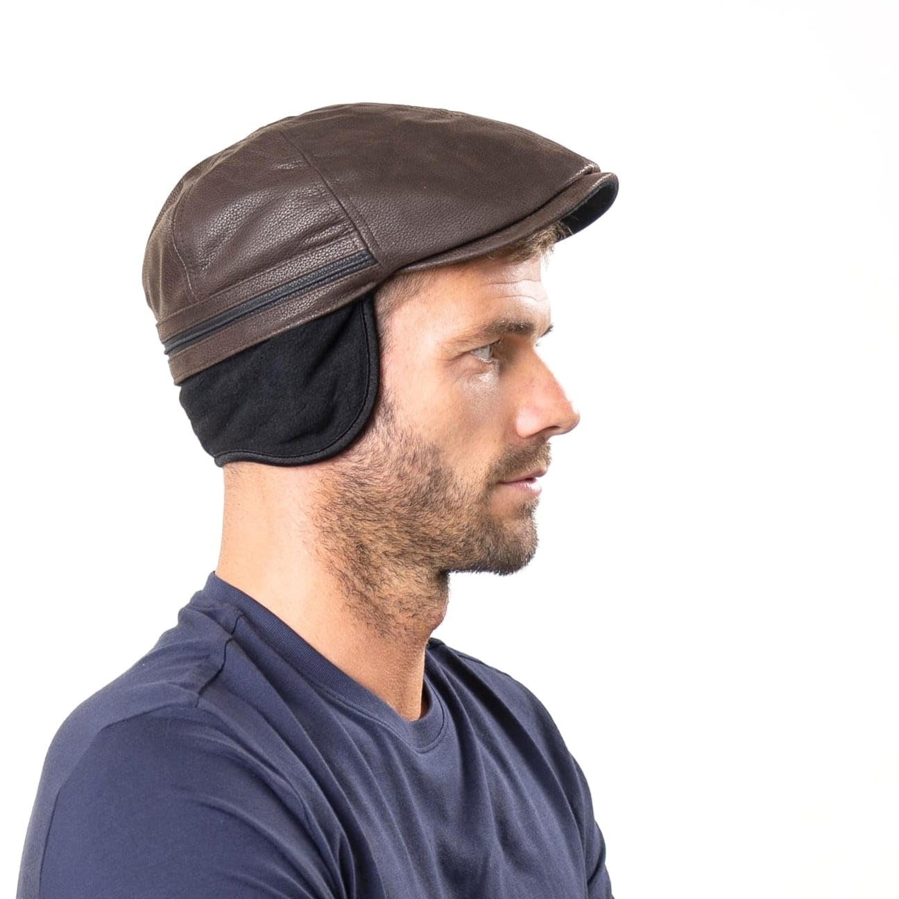 stetson-redding-earflap-flatcap-ledercap-mit-fleecefutter-herren-herbst-winter image 3