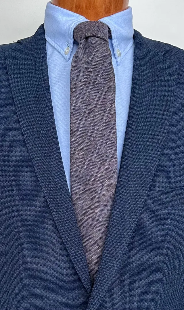 ascot-wollkrawatte-ocker-blau-70-wolle-30-seide-7-5-cm image 1
