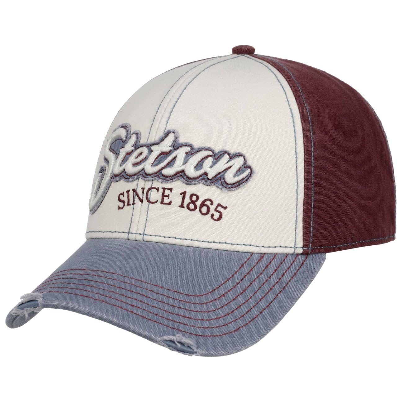 stetson-tricolour-vintage-distressed-cap-6-panel-strapback-unisex image 1
