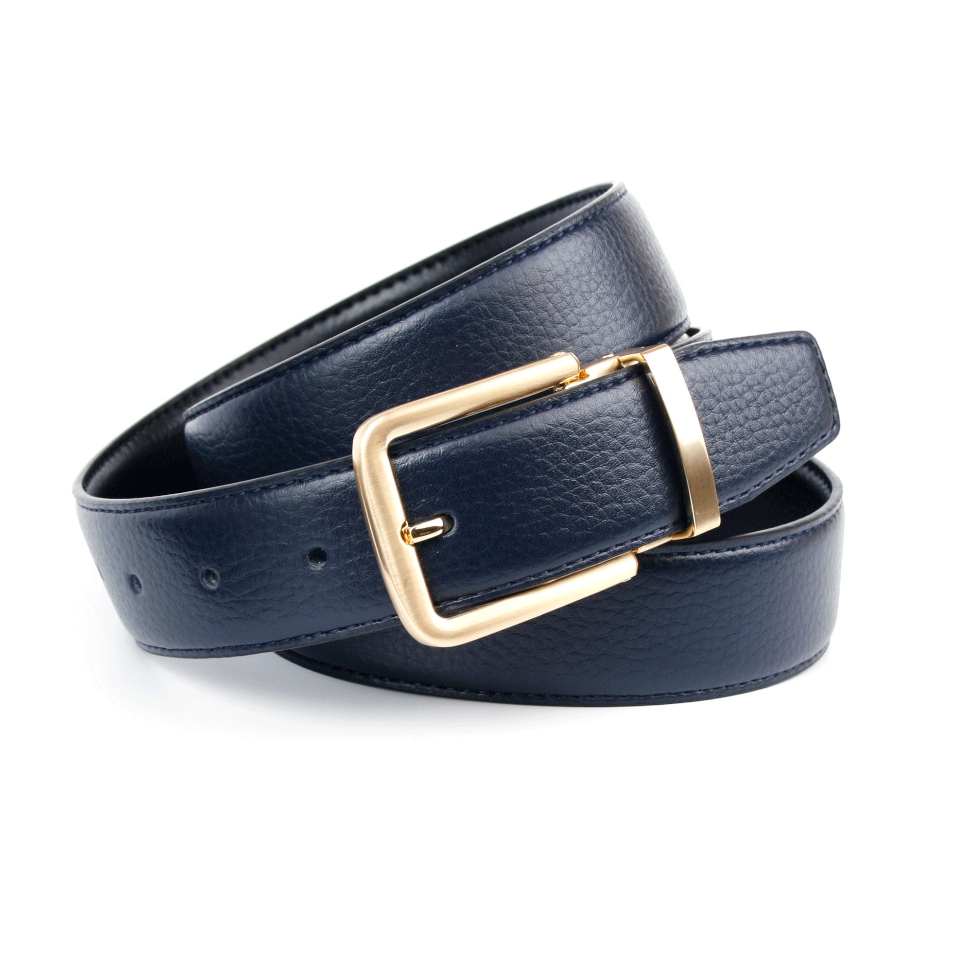 anthoni-crown-wendeg-rtel-4pnt88-schwarz-dunkelblau-herren-3-5-cm-mit-goldfarben image 2