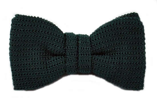 ascot-strickschleife-uni-flaschengr-n-gerade-form image 1