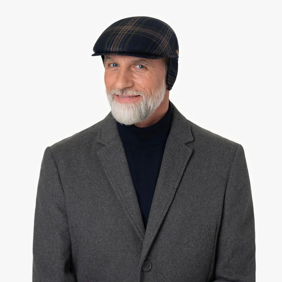 mayser-simon-plus-flatcap-mit-ohrenklappen-aus-seide-im-karo image 1