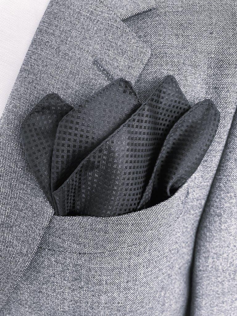 hemley-ziertuch-einstecktuch-seide-kleingemustert-schwarz image 1