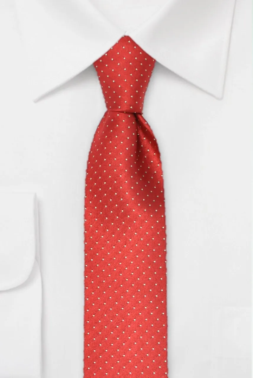 ascot-krawatte-nadeltupfen-seidenkrawatte-in-rot-wei-7-5-x-150-cm image 1