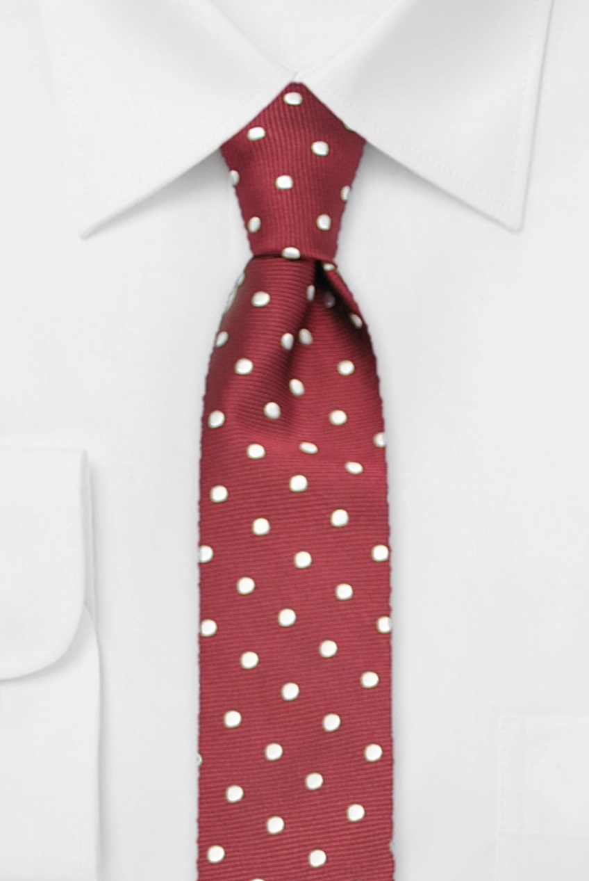 ascot-krawatte-tupfen-bordeaux-wei-aus-100-seide-7-5-x-150-cm image 1
