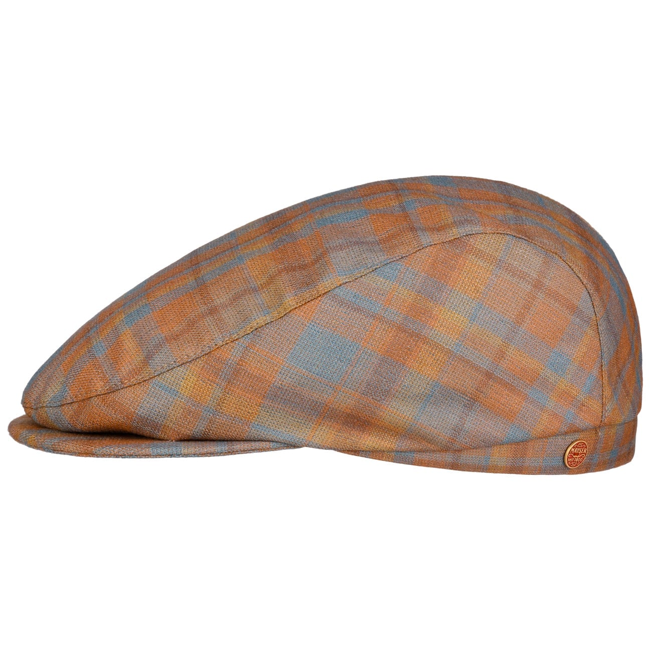 mayser-frankie-superior-wool-silk-flatcap-mit-karomuster image 2
