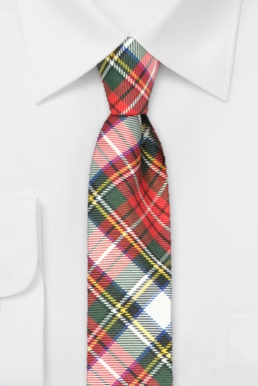 ascot-krawatte-karomuster-dress-stewart-rot-gr-n-seidenkrawatte-7-5-x-150-cm image 1