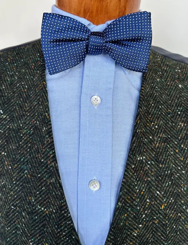 ascot-schleife-jacquard-fliege-aus-seide-form-wien-marine image 1
