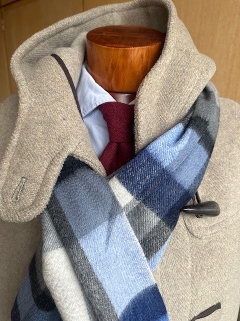 ascot-schal-cashmere-check-blue-white-grey-100-cashmere-30-x-180-cm image 1